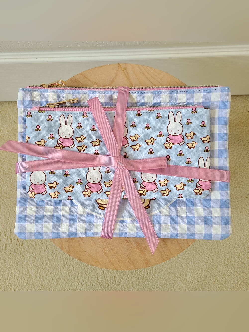 Miffy Blue Gingham Ducks Pencil Pouch Set